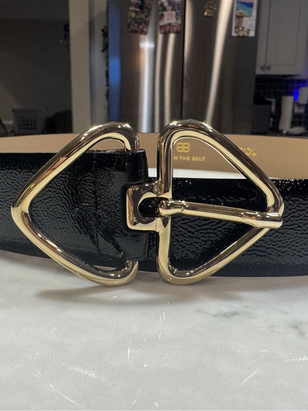 NWOT B-Low the Belt Black Patent Leather Made in Italy Size L